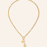 14K Yellow Gold 1/5 ct. tw. Diamond Paperclip Necklace (17") – product view