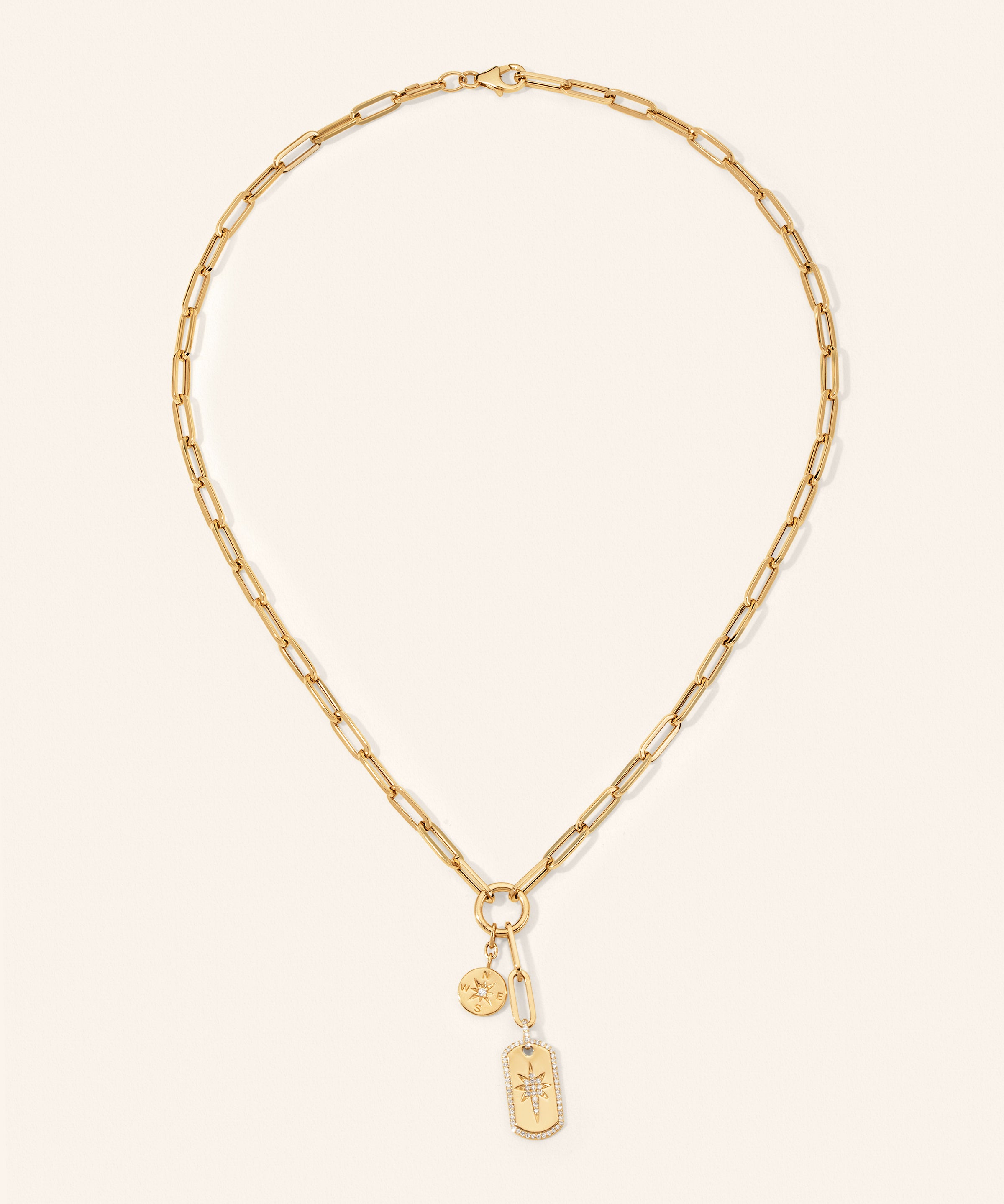 14K Yellow Gold 1/5 ct. tw. Diamond Paperclip Necklace (17") – product view