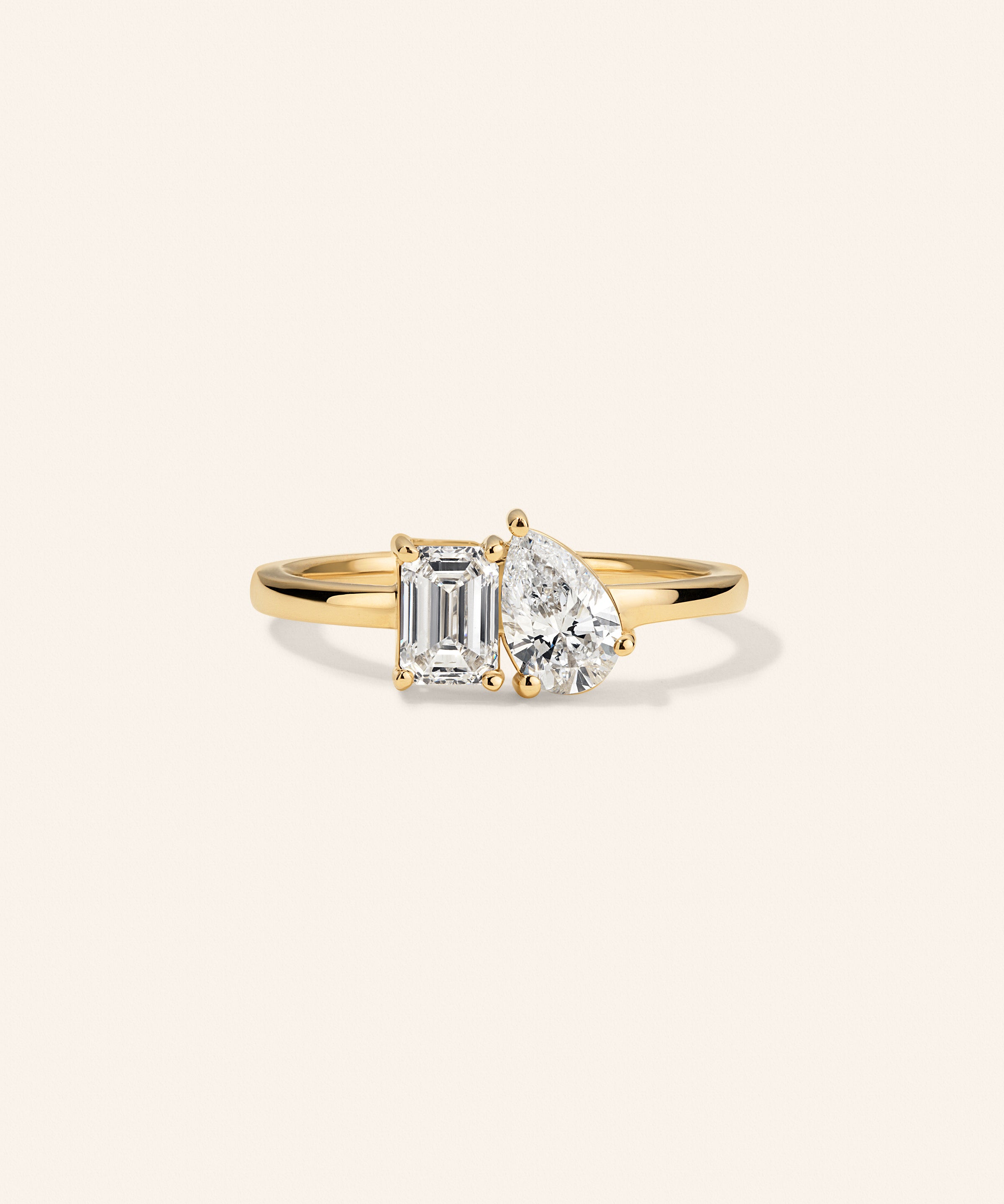 14K Gold Diamond Toi Et Moi Ring – product view