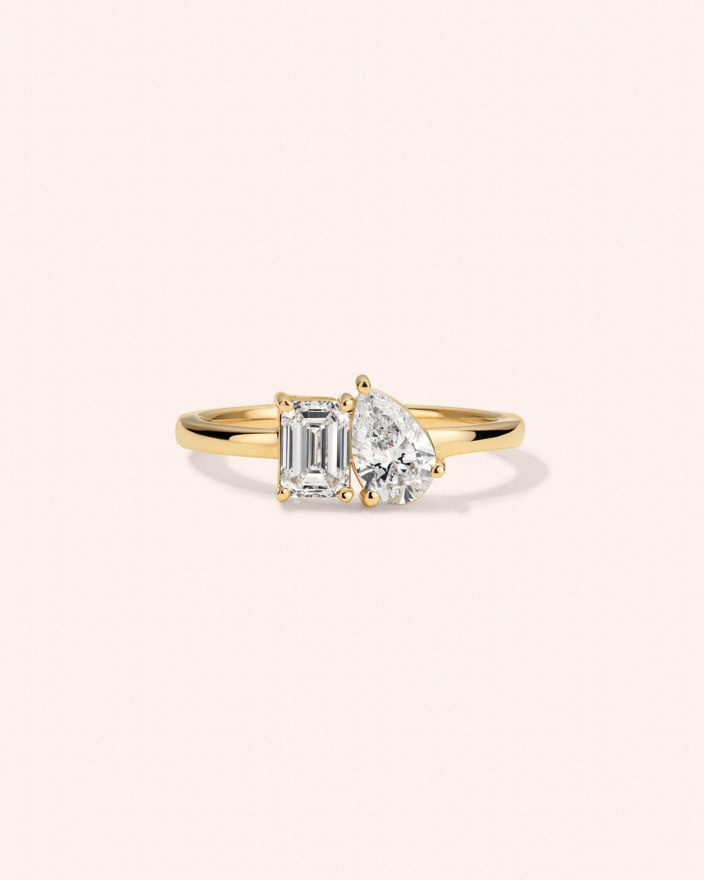 14K Gold Diamond Toi Et Moi Ring – product view