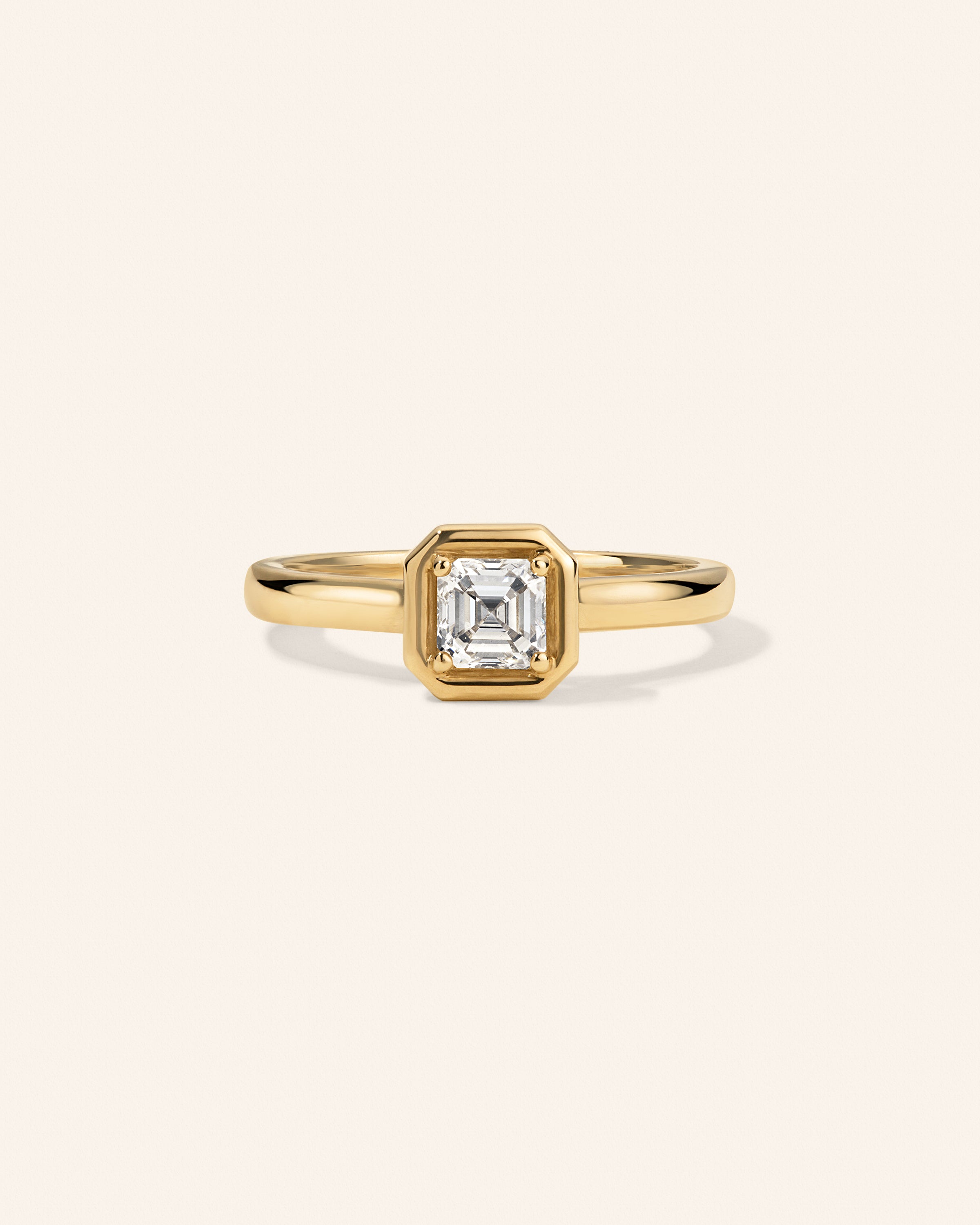 14K Yellow Gold 1/2 ct. Diamond Asscher Ring – product view