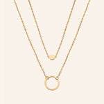 14K Yellow Gold Multi Strand Circle Necklace (17") – additional view