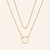 14K Yellow Gold Multi Strand Circle Necklace (17") – additional view