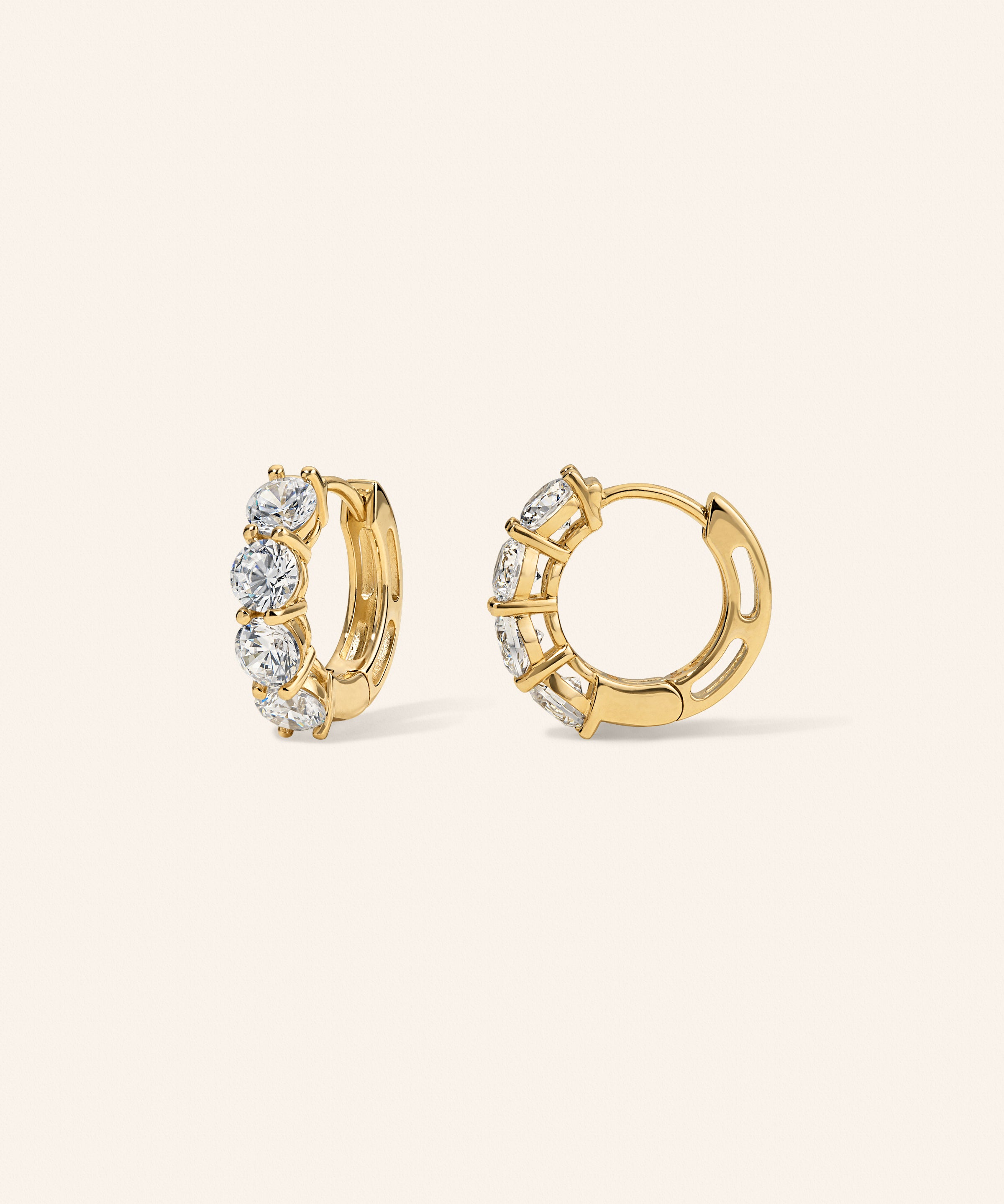 Round Lab Diamond Huggies – additional view