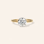 14K Yellow Gold 2 CT Round Invisible Set Engagement Ring