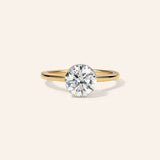 14K Yellow Gold 2 CT Round Invisible Set Engagement Ring