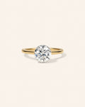 14K Yellow Gold 2 CT Round Invisible Set Engagement Ring
