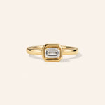 14K Yellow Gold 1/2 ct. Diamond Emerald Ring – product view
