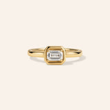 14K Yellow Gold 1/2 ct. Diamond Emerald Ring – product view
