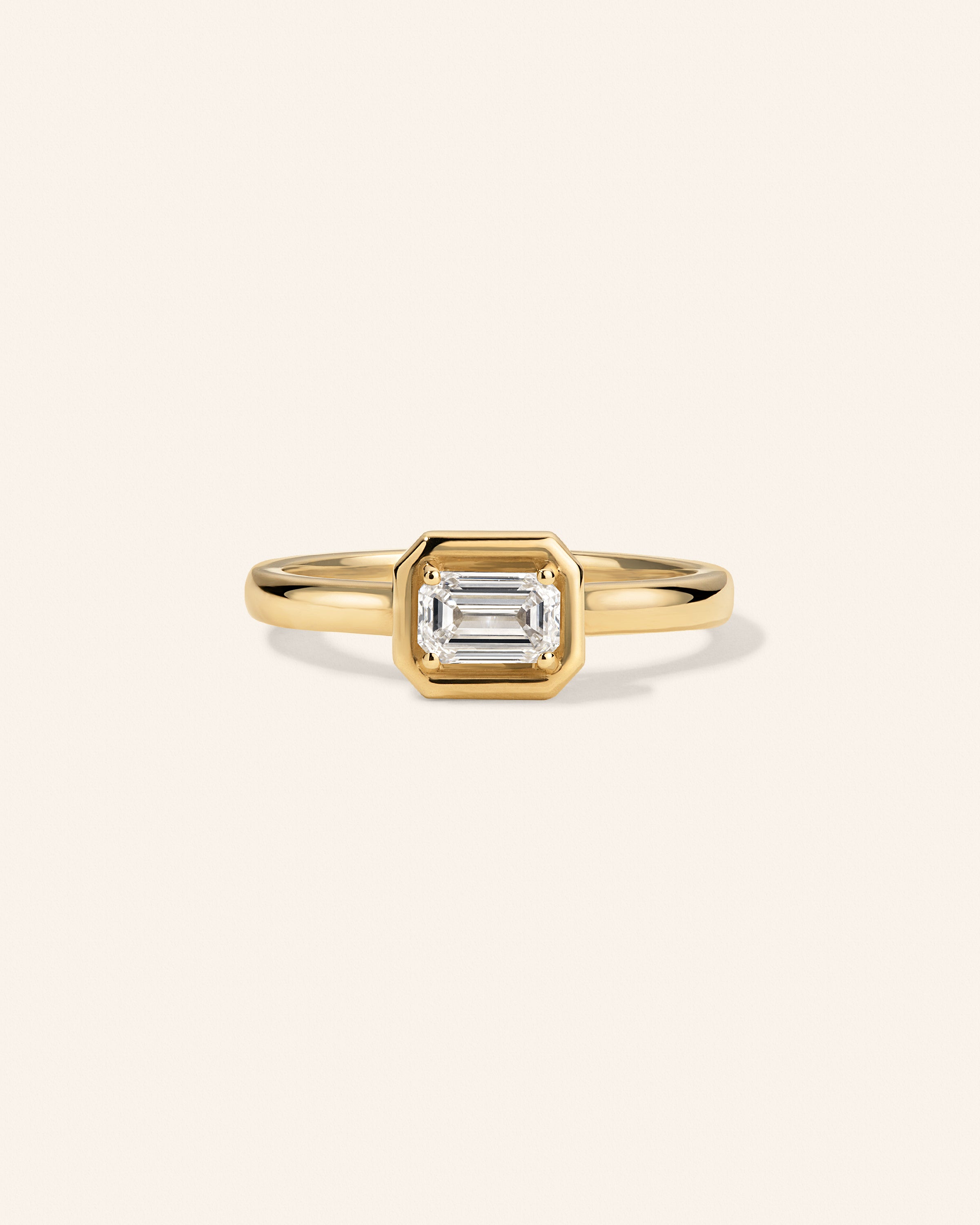 14K Yellow Gold 1/2 ct. Diamond Emerald Ring – product view