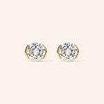 Half Bezel Round Lab Diamond Studs – product view
