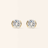 Half Bezel Round Lab Diamond Studs – product view