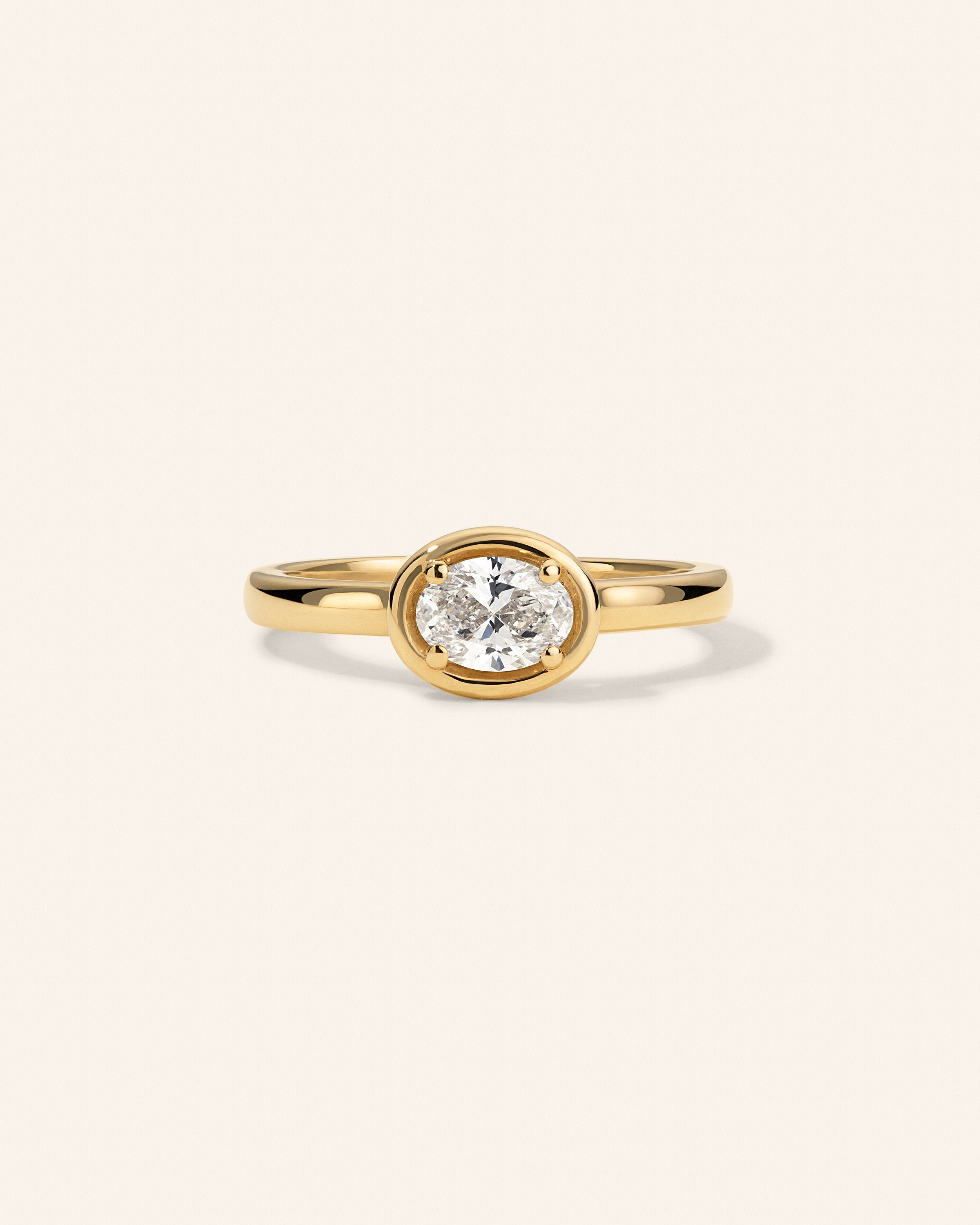 14K Yellow Gold 1/2 ct. Diamond Oval Ring – product view