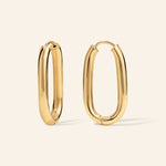 14K Yellow Gold 25mm Hoop Earrings – additional view