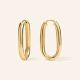14K Yellow Gold 25mm Hoop Earrings – additional view