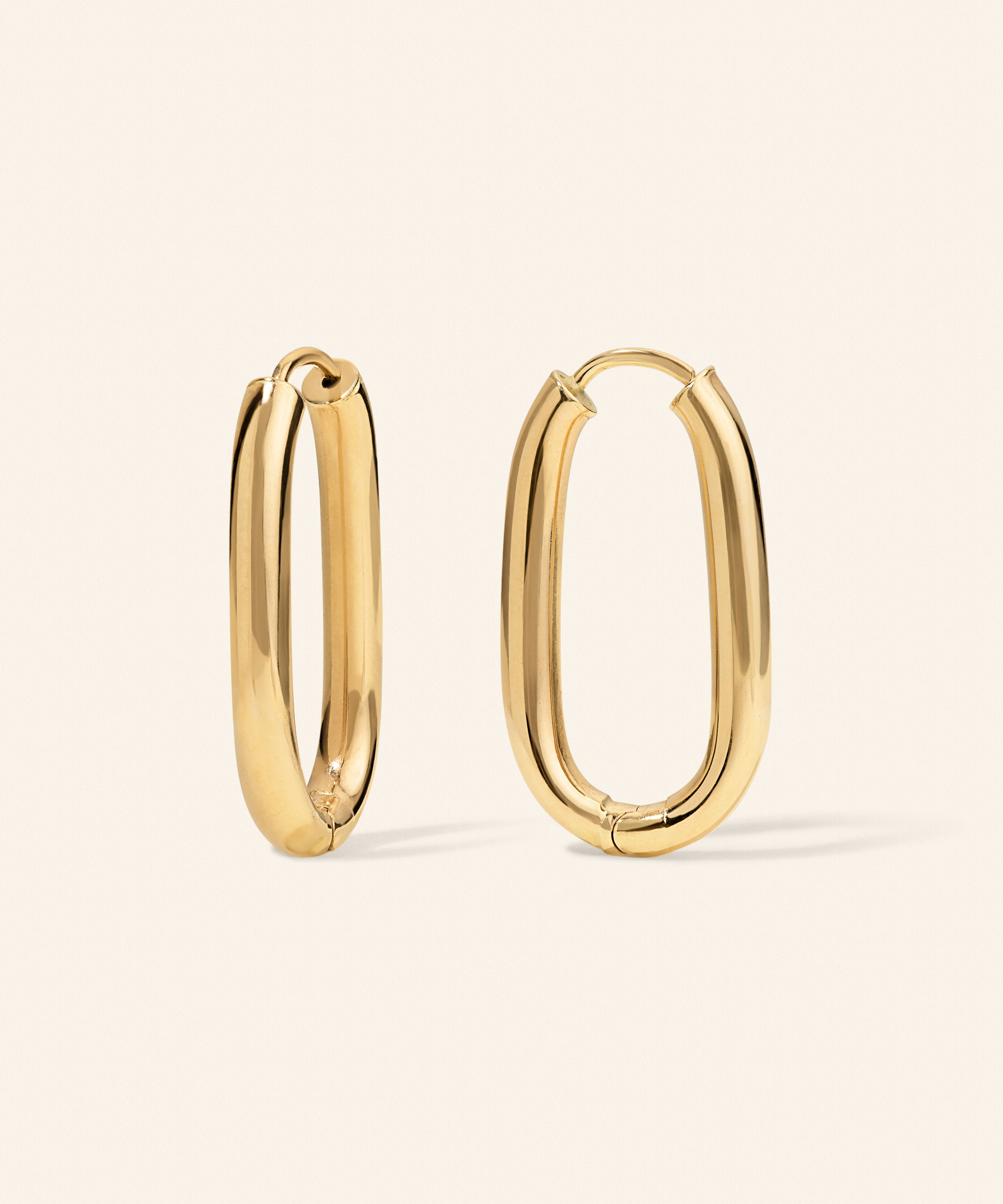 14K Yellow Gold 25mm Hoop Earrings – additional view