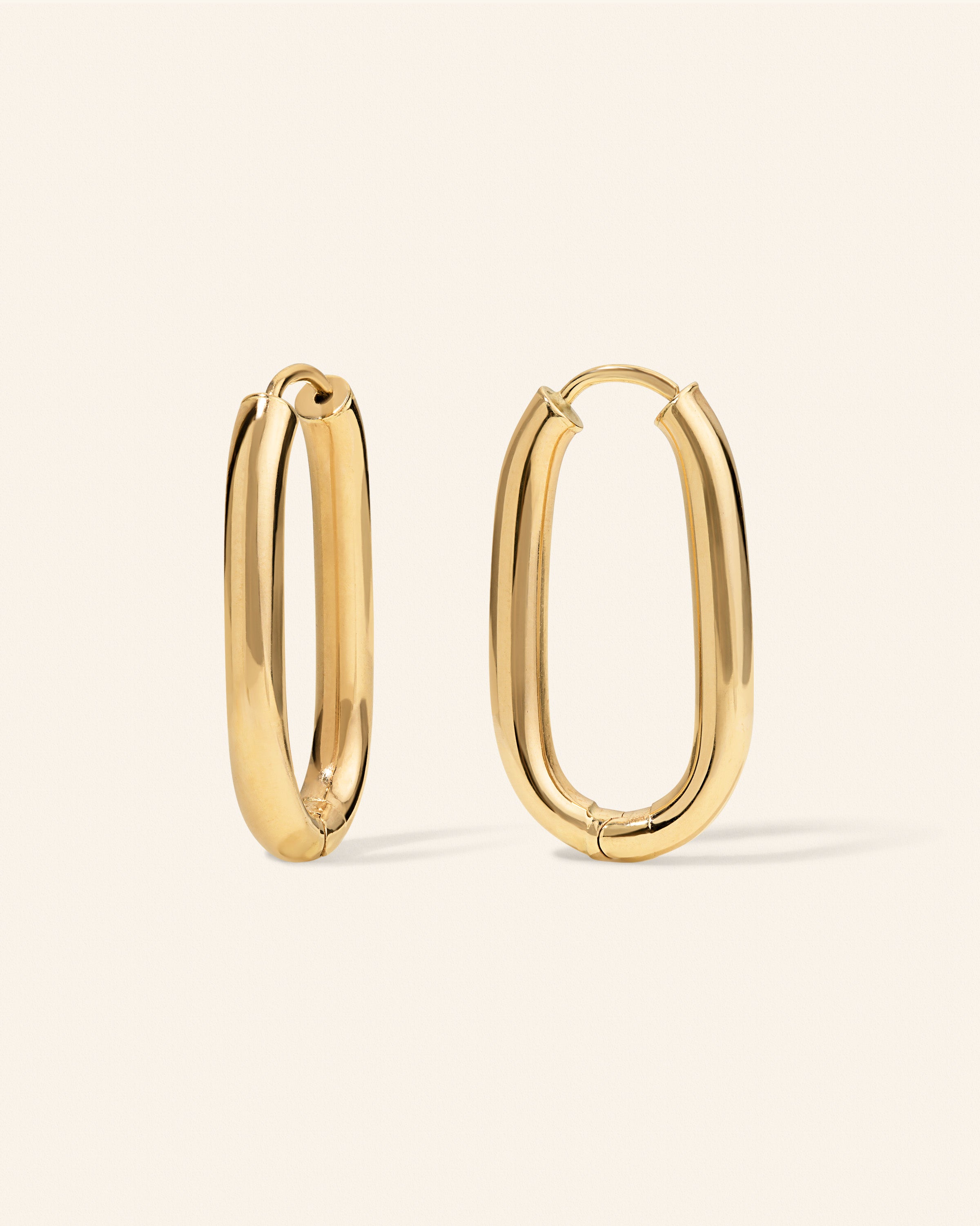 14K Yellow Gold 25mm Hoop Earrings – additional view