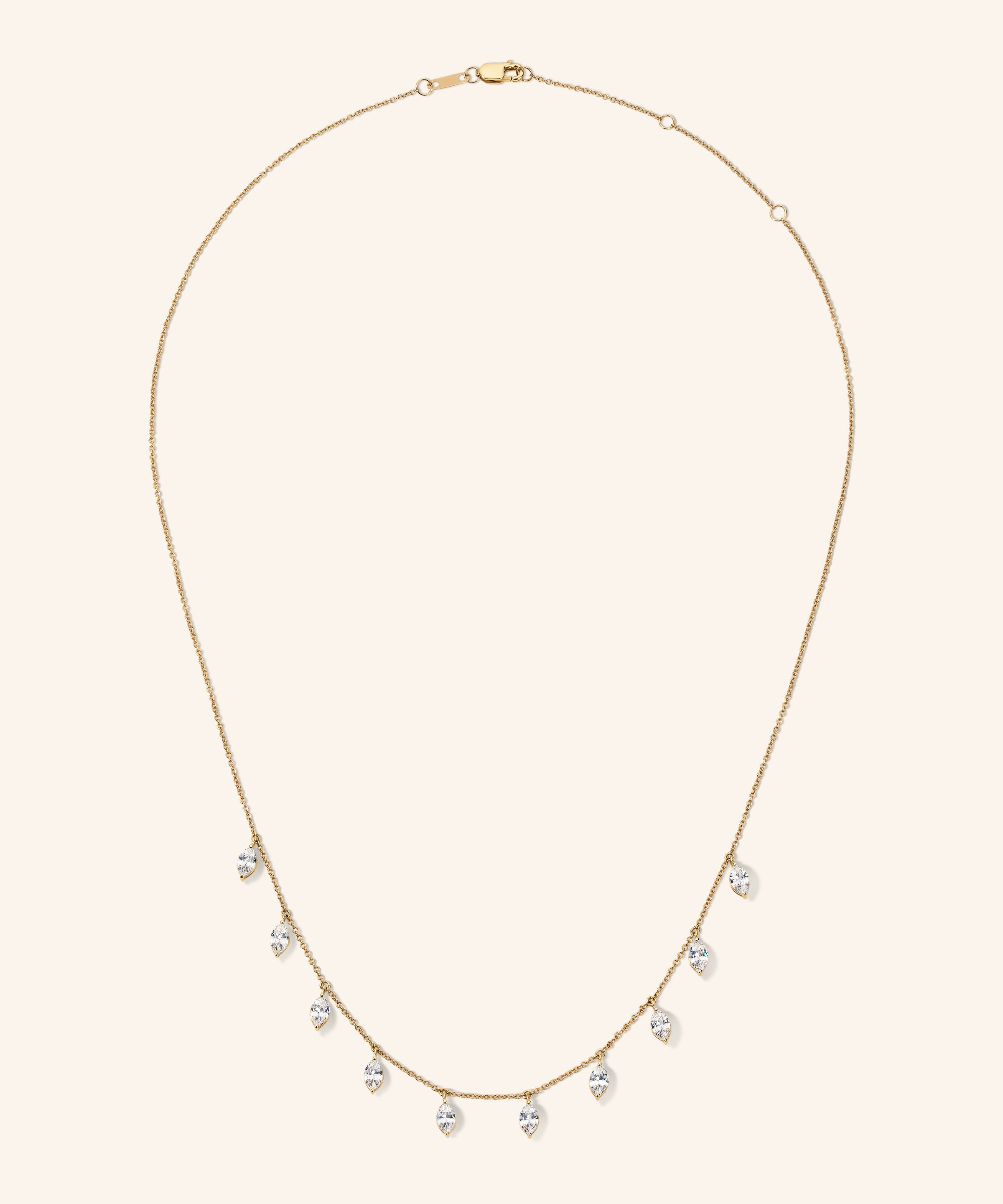 14K Yellow Gold 2 ct. tw. Diamond Marquise Station Necklace (18") – product view