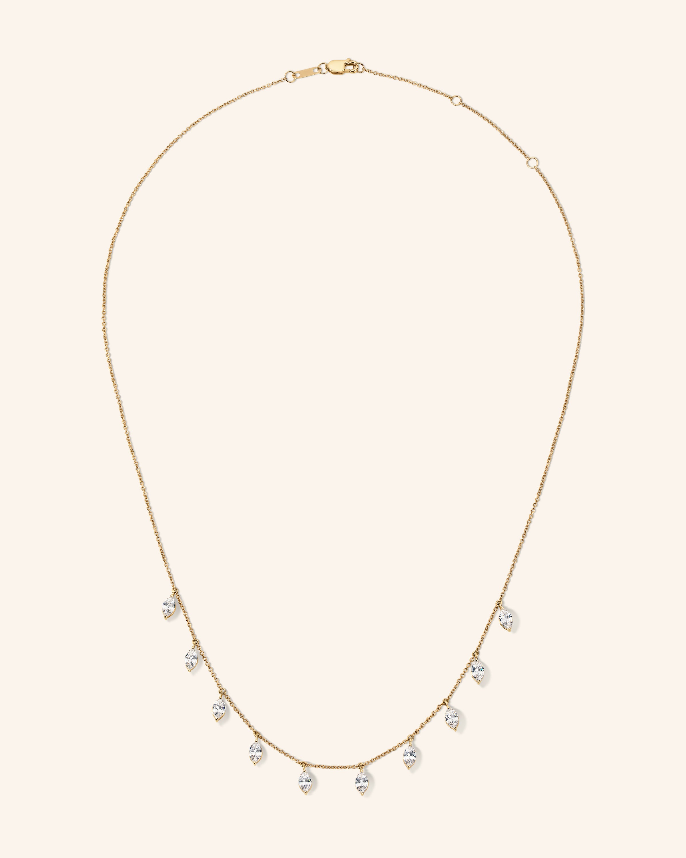 14K Yellow Gold 2 ct. tw. Diamond Marquise Station Necklace (18") – product view