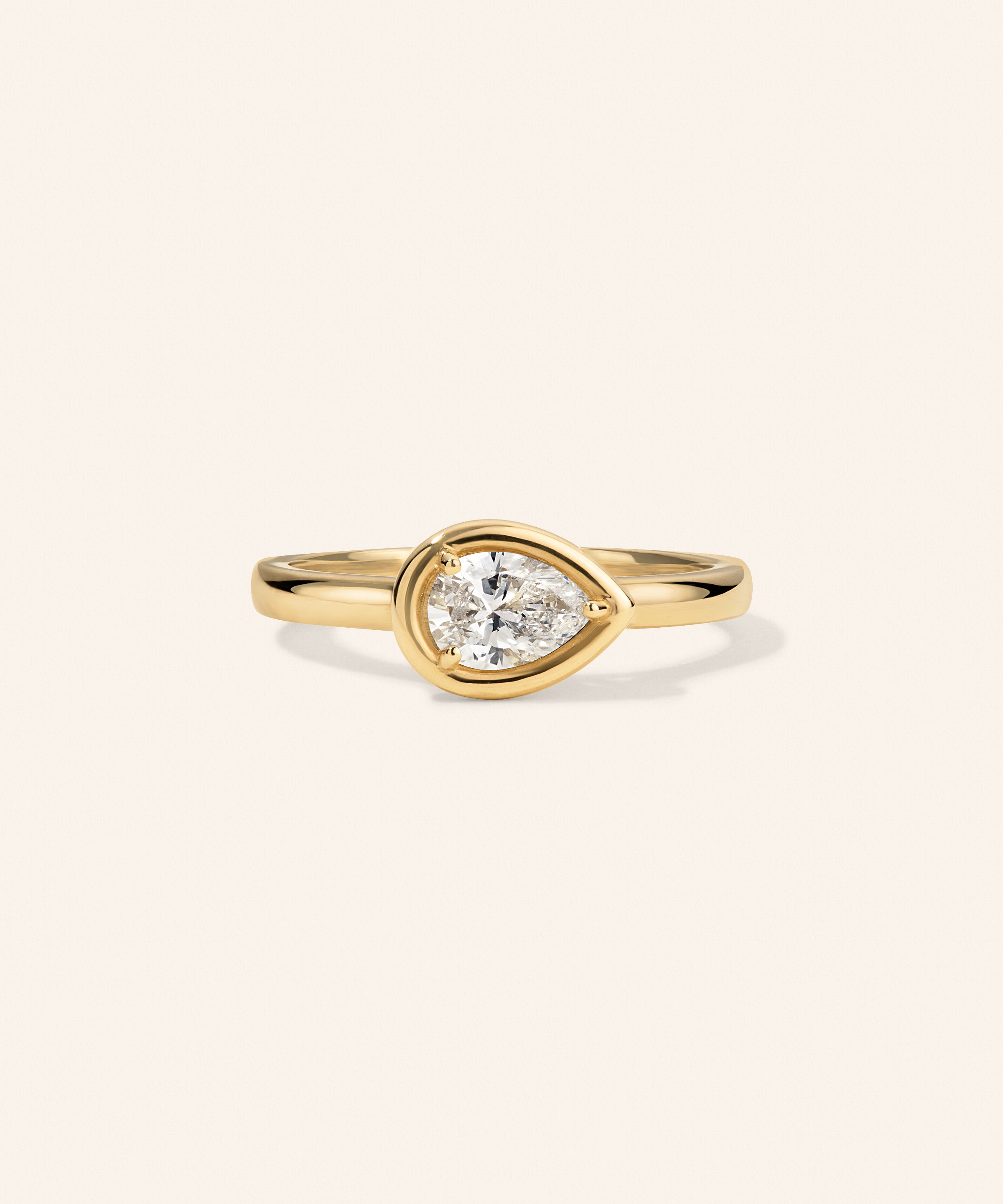 14K Yellow Gold 1/2 ct. Diamond Pear Ring – product view