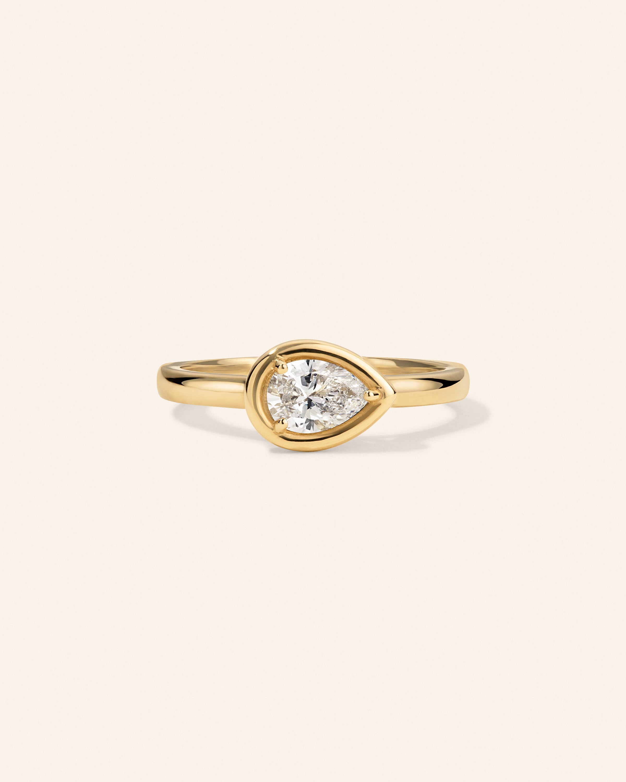14K Yellow Gold 1/2 ct. Diamond Pear Ring – product view